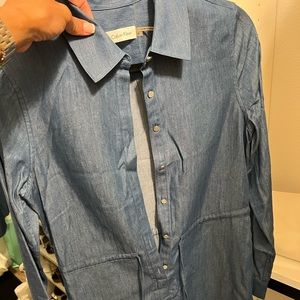 Light weight blue Jean  dress pull strung at the waist